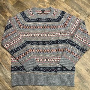 J. Crew Men’s Fair Isle wool sweater - large